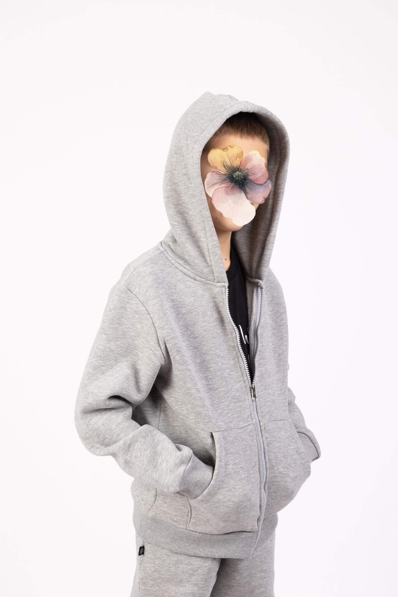 Çocuk Gri Hoodie (Eşofman Üstü) - Görsel 8