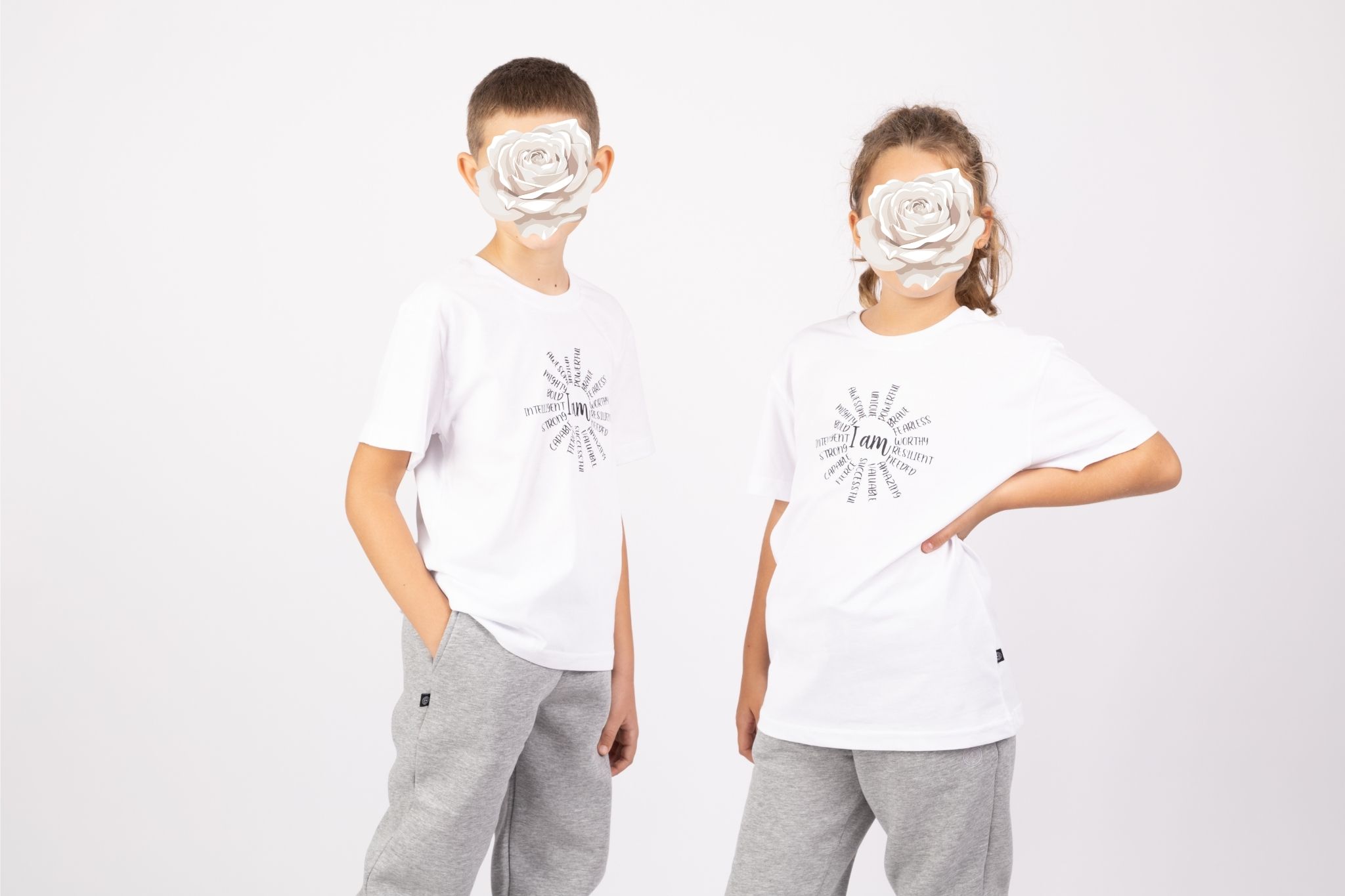 Beyaz Çocuk T-shirt “I am”